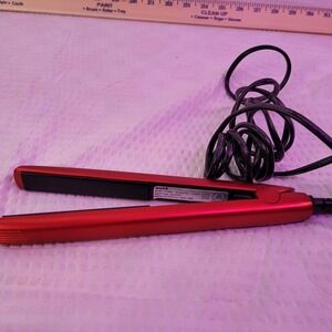 Tool Science TP28W Hair Straightener Flat Iron Metallic Red 1 Inch Ceramic Plate